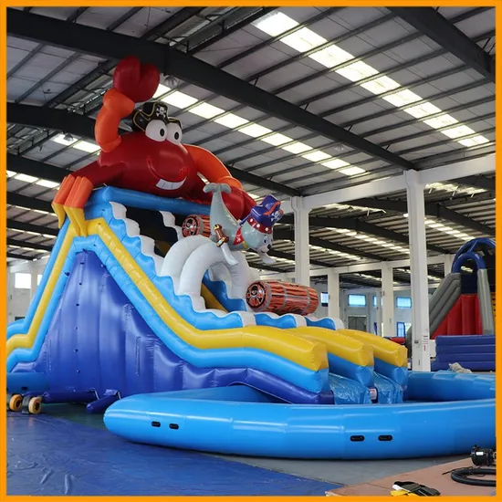 Aoqi New Designed Pirate Crab Inflatable Water Slide with Pool