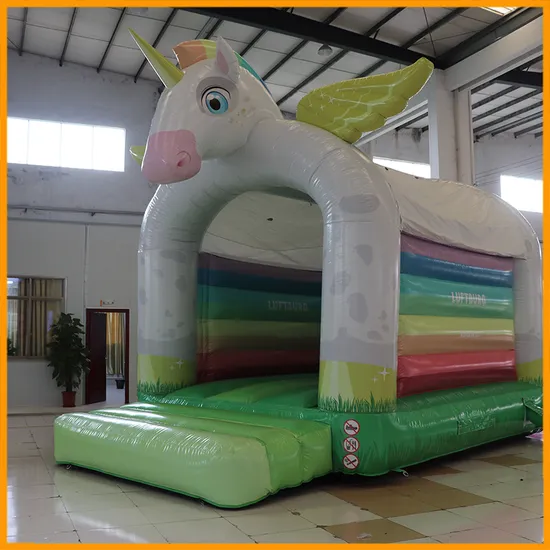 Aoqi Rainbow Unicorn Inflatable Bouncer Bounce House