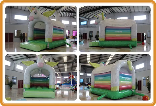 Aoqi Rainbow Unicorn Inflatable Bouncer Bounce House