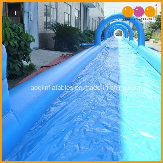 Blue and White Long Inflatable Slip and Slide Inflatable City Slide for Custom (AQ10125)