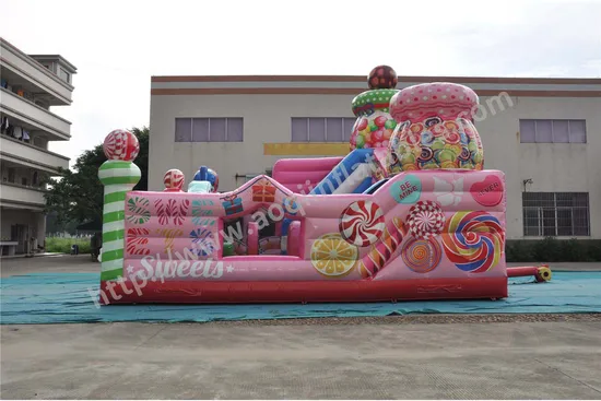 Candy Theme PVC Customized Size Inflatable Dry Slide (AQ01666)