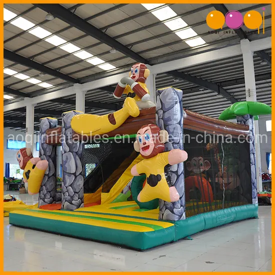 Ce Certification PVC Tarpaulin Monkey Inflatable Fun City for Kids (AQ01404-2)