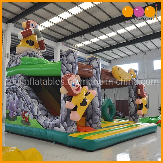 Ce Certification PVC Tarpaulin Monkey Inflatable Fun City for Kids (AQ01404-2)