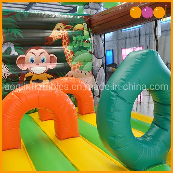 Ce Certification PVC Tarpaulin Monkey Inflatable Fun City for Kids (AQ01404-2)