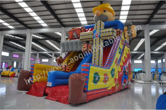 Cheap Kids Inflatable Construction Site Slide with High Quality (AQ01677)