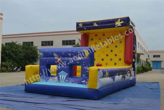 Children Outer Space Playground Sports Equipment Inflatable Climbing Wall for Sale (AQ01136)