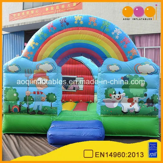 China Inflatable Children′s Playground Animal Theme Rainbow Bouncer with Cartoon Painting (AQ0105-1)