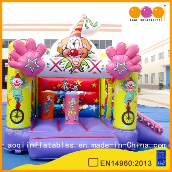 Clown Theme Inflatable Bouncer with Slide (AQ647-2)