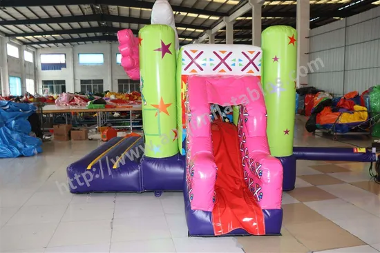 Clown Theme Inflatable Bouncer with Slide (AQ647-2)