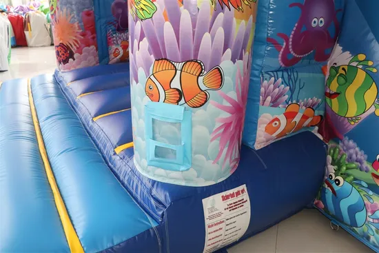 Dolphin Inflatable Jump Bouncer Slide Inflatable Undersea World Combo (AQ01742)