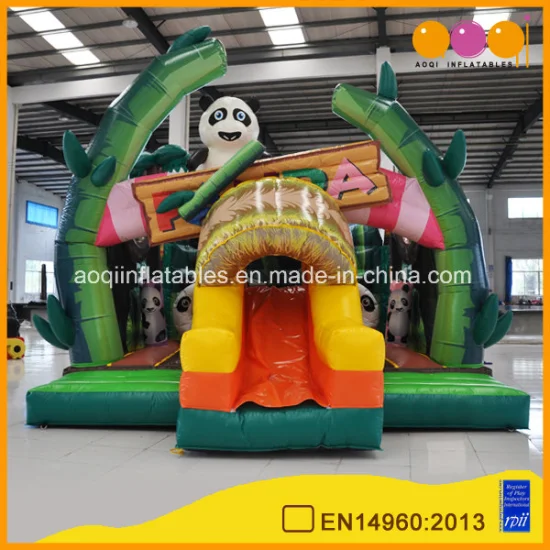 Funny Giant Panda Paradise Combo Inflatable Panda Bouncer with Slide (AQ01730)