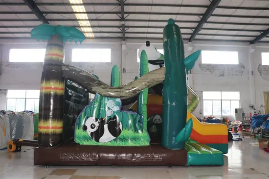 Funny Giant Panda Paradise Combo Inflatable Panda Bouncer with Slide (AQ01730)