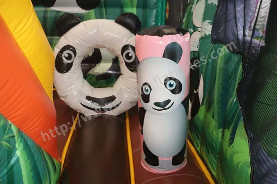 Funny Giant Panda Paradise Combo Inflatable Panda Bouncer with Slide (AQ01730)