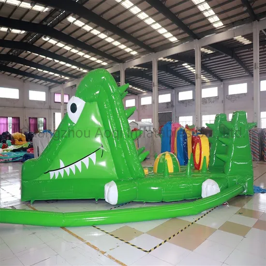 Funny Run Adventure Indoor Water Park Crocodile Inflatable Pool Obstacle Course (AQ3624)