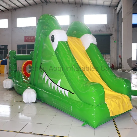 Funny Run Adventure Indoor Water Park Crocodile Inflatable Pool Obstacle Course (AQ3624)