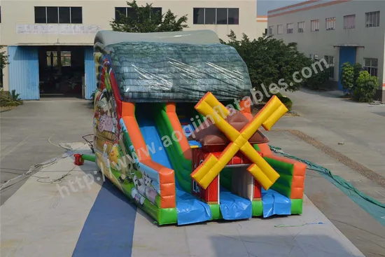 Happy Farm Slide Cartoon Printing Inflatable Slide for Outdoor Activities (AQ01233)