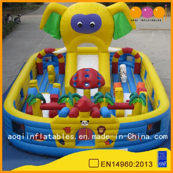 Huge Lovely Elephant Inflatable Fun City Inflatable Play Area for Kids (AQ1312)