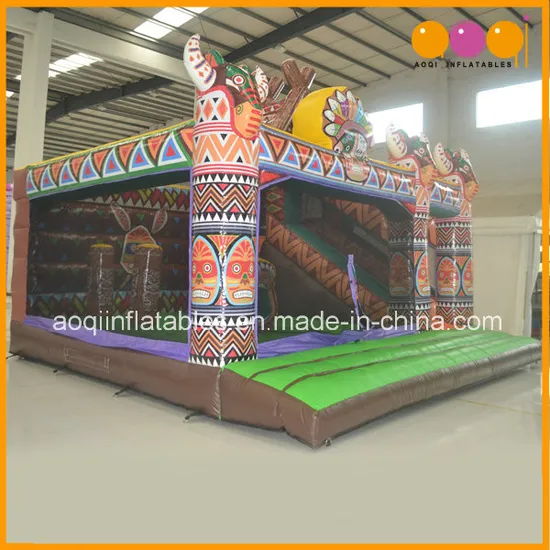 Indian Totem Inflatable Combo with Slide for Kids (AQ01512)