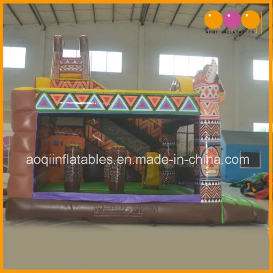 Indian Totem Inflatable Combo with Slide for Kids (AQ01512)