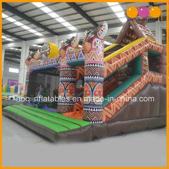 Indian Totem Inflatable Combo with Slide for Kids (AQ01512)