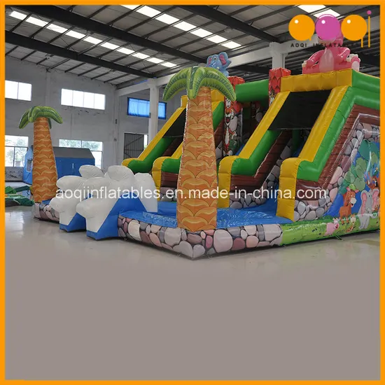 Indoor Water Park Animal Theme Dual Lanes Inflatable Water Slide (AQ01743)