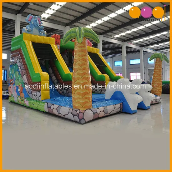 Indoor Water Park Animal Theme Dual Lanes Inflatable Water Slide (AQ01743)