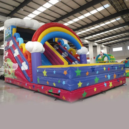 Inflatable Rainbow Slide with Bouncer (AQ01519)