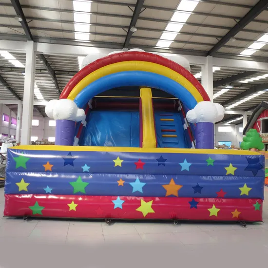 Inflatable Rainbow Slide with Bouncer (AQ01519)