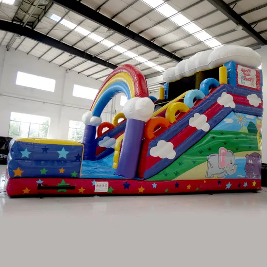 Inflatable Rainbow Slide with Bouncer (AQ01519)