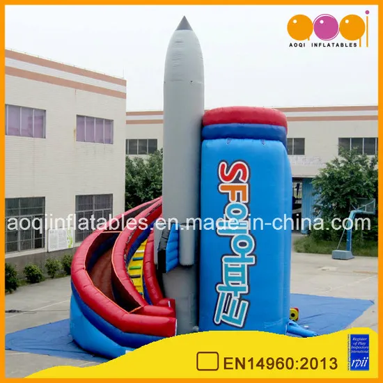 Inflatable Rocket Curve Slide (AQ1123-1)