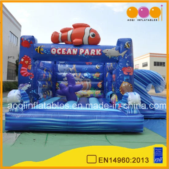 Inflatable Toy Ocean Park Combo Bounce Kids Playhouse Trampoline with Printing (AQ01524)