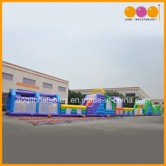 Long Colorful Inflatable Obstacle Course Inflatable Parcours (AQ01615)