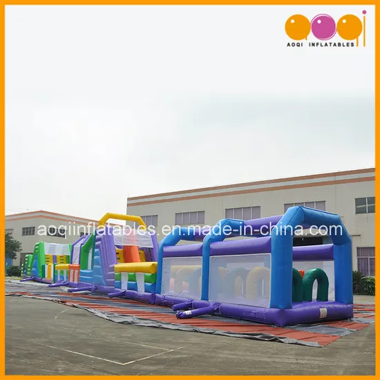 Long Colorful Inflatable Obstacle Course Inflatable Parcours (AQ01615)