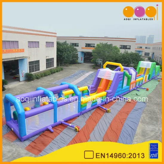 Long Colorful Inflatable Obstacle Course Inflatable Parcours (AQ01615)