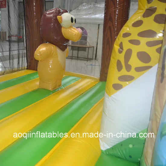 Lovely Safari Park Inflatable Combo Bouncer with Slide Inflatable Trampoline (AQ01583)