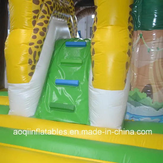 Lovely Safari Park Inflatable Combo Bouncer with Slide Inflatable Trampoline (AQ01583)