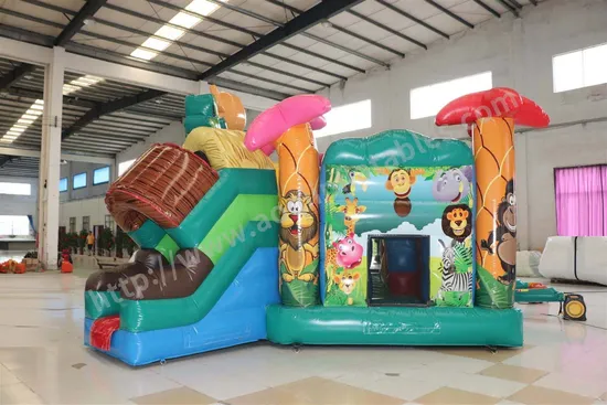 New Design Lovely Cute Tiger Inflatable Jumper Bounce House Slide Combos (AQ01765)