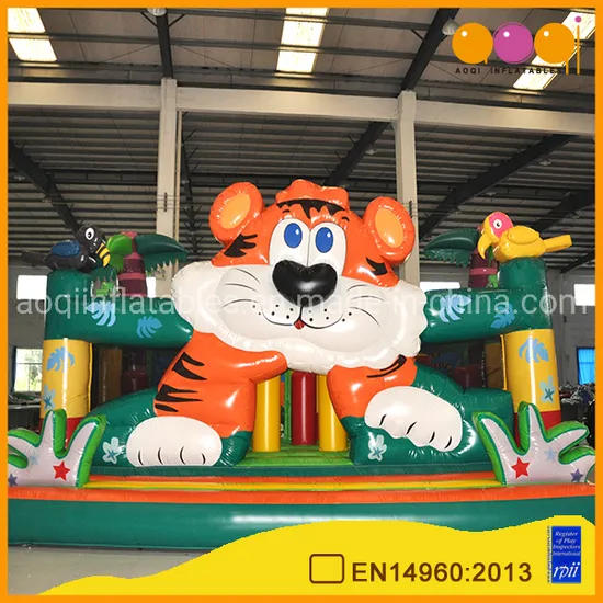 New Style Inflatable Tiger Fun City with Obstacle Courses for Kids (AQ13212)