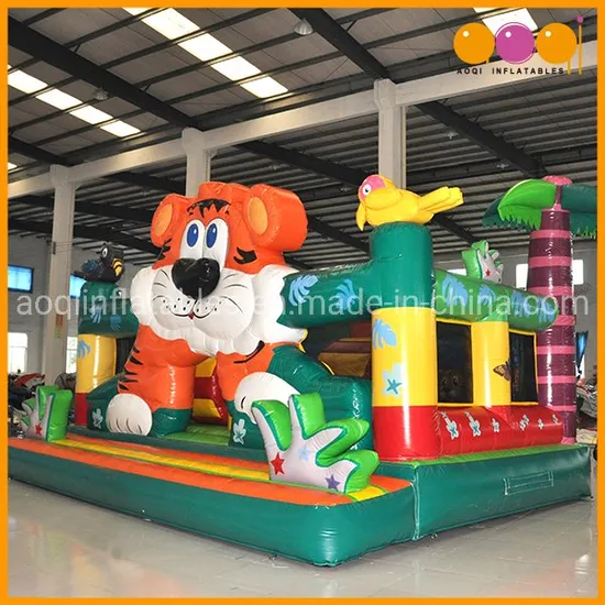 New Style Inflatable Tiger Fun City with Obstacle Courses for Kids (AQ13212)