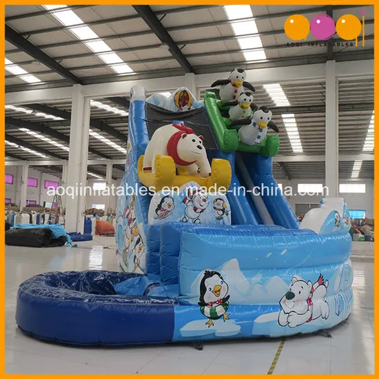 North Pole Polar Bears Inflatable Water Slide with Pool (AQ01390-1)