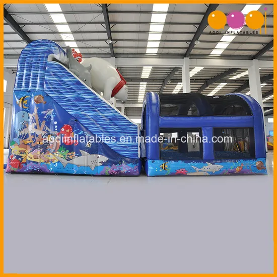 Polar Bear Slide with Pool Inflatable Water Slide (AQ01579)