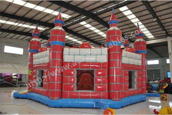 Prince and Princess Red Plaid Inflatable Castle (AQ592-2)