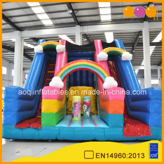 Rainbow Unicorn Inflatable Slide for Kid (AQ01860)