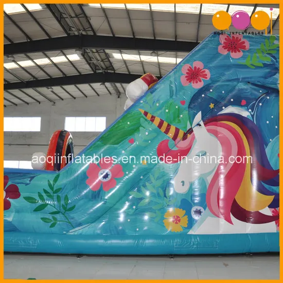 Rainbow Unicorn Inflatable Slide for Kid (AQ01860)