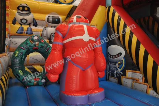 Robot Bouncer Inflatable Trampoline Combo with Slide (AQ01759)