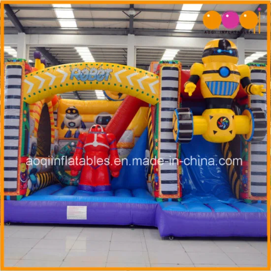 Robot Bouncer Inflatable Trampoline Combo with Slide (AQ01759)