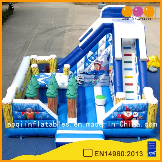 Snow Christmas Fun City with Big Bounce Room and Slide (AQ0160-2)