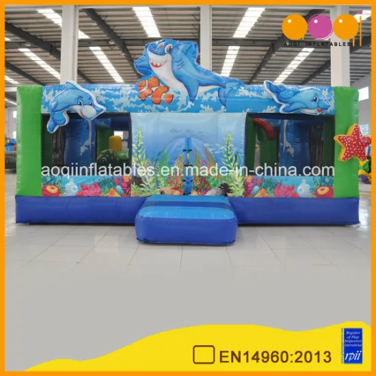 Underwater World Theme Inflatable Jumping Bouncer House with Inflatable Toys (AQ13206)