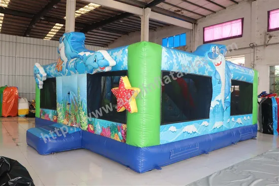 Underwater World Theme Inflatable Jumping Bouncer House with Inflatable Toys (AQ13206)