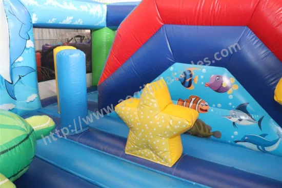 Underwater World Theme Inflatable Jumping Bouncer House with Inflatable Toys (AQ13206)